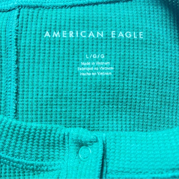 American Eagle Outfitters Green Button Down Shirt M - Picture 6 of 10